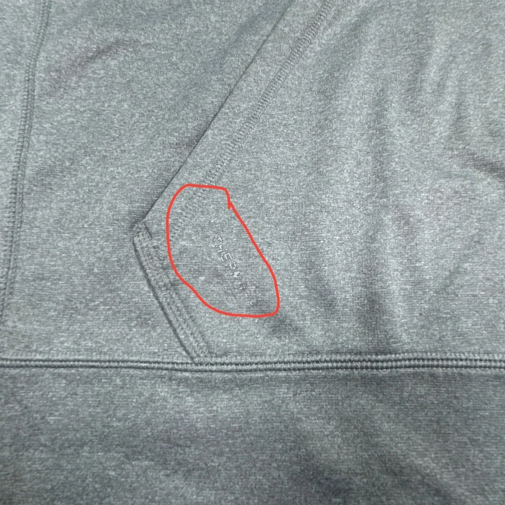 Nike Mens Hoodie Therma-FIT Pullover Gray Blue Large Swoosh Graphic Sweatshirt